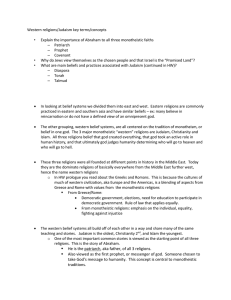 Western religions/Judaism key terms/concepts • Explain the