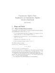 Commutative Algebra Notes Introduction to Commutative Algebra