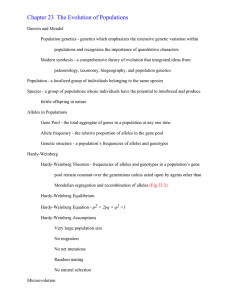 Chapter 23 The Evolution of Populations