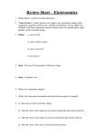 Review Sheet – Electrostatics