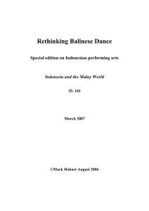 Rethinking Balinese Dance
