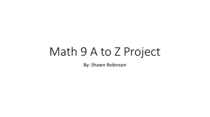 Math 9 A to Z Project