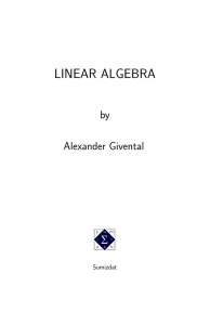 linear algebra - Math Berkeley - University of California, Berkeley