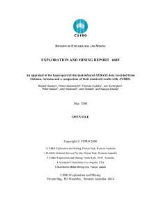 Mineral Mapping Technologies Group Internal Report No