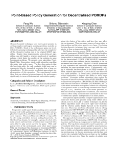 Point-Based Policy Generation for Decentralized POMDPs