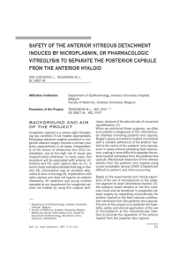 safety of the anterior vitreous detachment induced