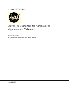 Advanced Energetics for Aeronautical Applications