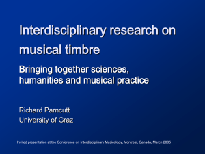 Interdisciplinary research on musical timbre
