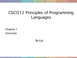CSCI312 Principles of Programming Languages