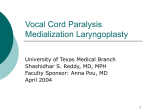 Vocal Cord Paralysis Medialization Laryngoplasty