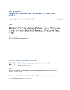 Paths of Serial Migration. Susan Ossman. Stanford