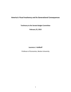 America`s Fiscal Insolvency and Its Generational