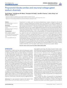 Propranolol blocks cardiac and neuronal voltage