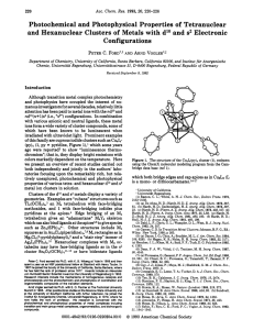 Photochemical and Photophysical Properties of Tetranuclear and