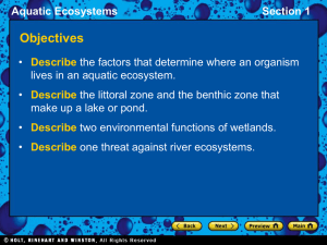 Aquatic Ecosystems Section 1 Freshwater Ecosystems