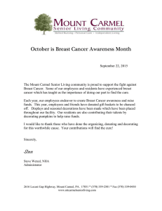Breast Cancer Awareness Month - Mount Carmel Senior Living