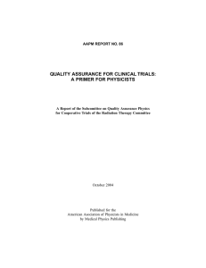 Quality Assurance for Clinical Trials