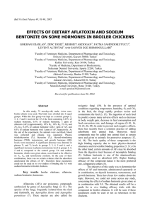 effects of dietary aflatoxin and sodium bentonite on some hormones