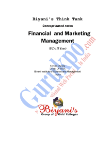 Financial and Marketing Management