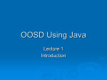 OOSD Using Java