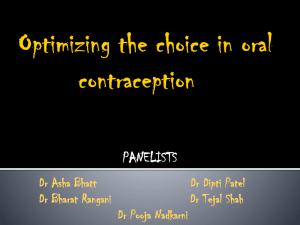 Optimizing choice in oral contraception