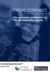 The economic contribution of the UK hospitality industry