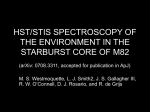 hst/stis spectroscopy of the environment in the starburst core of m82