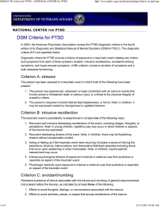 DSM-IV-TR criteria for PTSD