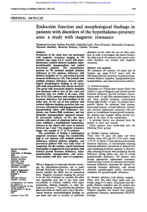 patients with disorders of the hypothalamo-pituitary