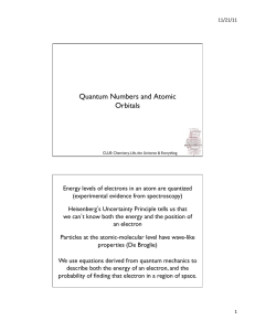 Quantum Numbers and Atomic Orbitals