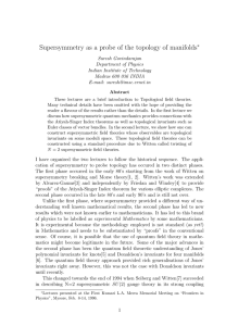 Supersymmetry as a probe of the topology of manifolds