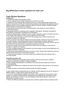 Big APES Exam review questions for each unit