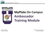 MyPlate Campus Ambassador Training Module