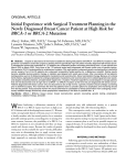 Initial Experience with Surgical Treatment Planning in the Newly