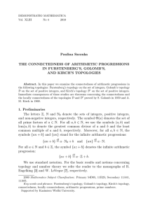 The Connectedness of Arithmetic Progressions in