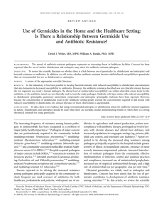 Use of Germicides in the Home and the Healthcare Setting: Is There