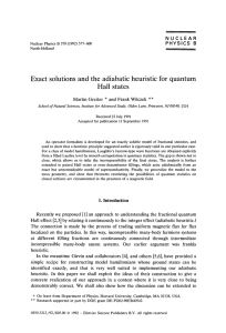 Exact solutions and the adiabatic heuristic for quantum Hall states