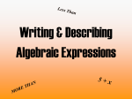 Evaluating and Writing Variable Expressions