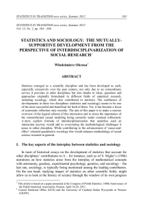 STATISTICS AND SOCIOLOGY: THE MUTUALLY