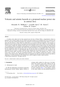 Volcanic and seismic hazards at a proposed nuclear power site in