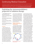 Exploiting the immunomodulatory properties of radiation therapy