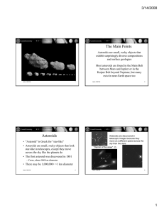 The Main Points Asteroids