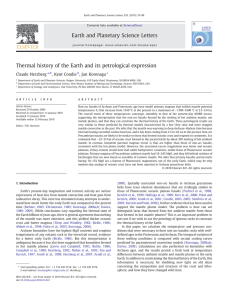 Thermal history of the Earth and its petrological expression