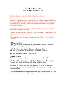 Mechanisms Of Evolution - Transcript