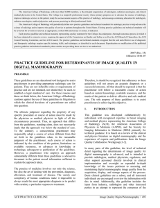 Practice Guideline for Determinants of Image Quality in Digital