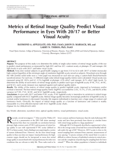 Metrics of Retinal Image Quality Predict Visual
