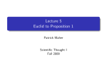 Lecture 5 Euclid to Proposition 1