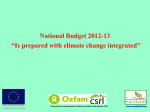 National Budget 2012-13 “Is prepared with climate