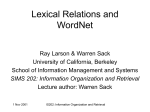 Lexical Relations and WordNet - Courses