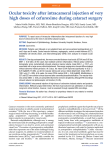 Ocular toxicity after intracameral injection of very high